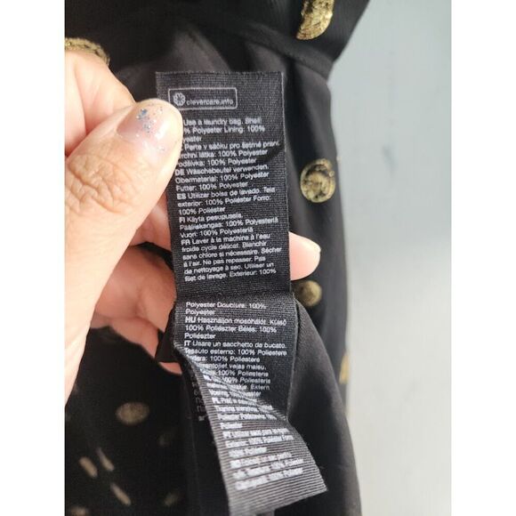 Paris Atelier & Other Stories Black w/Gold Coin Print Wrap Dress size US 8/US 40 - Picture 12 of 12